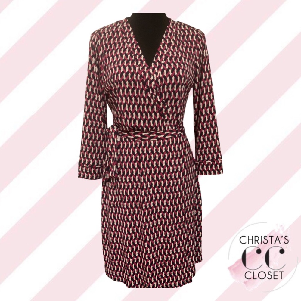 Patterned Faux Wrap Dress by Laundry, Shelli Segal
